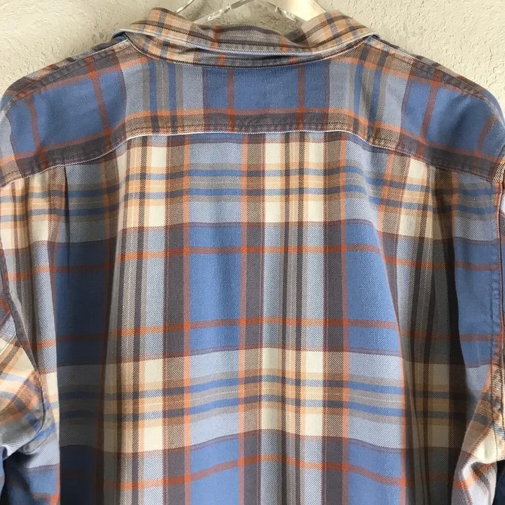 J. Crew Men's 100% Cotton Plaid Flannel Button Front Long Sleeve Size XL Tall
